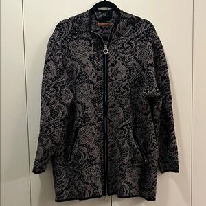 Belldini Black and Gray Sparkly Lace Jacket